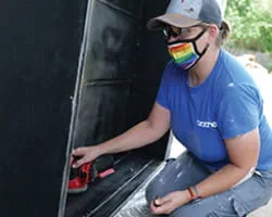 Employee cleaning